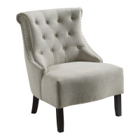 OSP Home Furnishings SB586-L45 Evelyn Tufted Chair in Linen Fabric